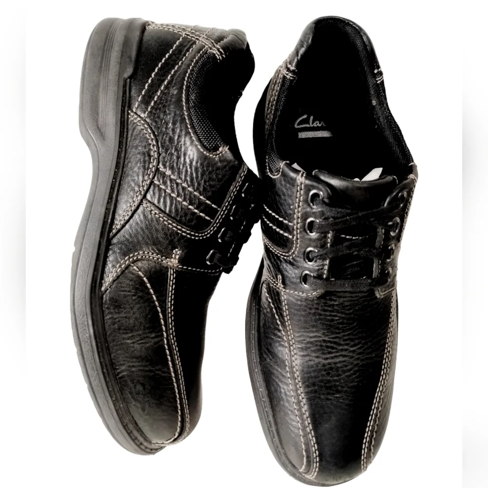 Clarks Hommes Leather Casual Shoes Mens size‎ 9½M Dadcore Career Office Church